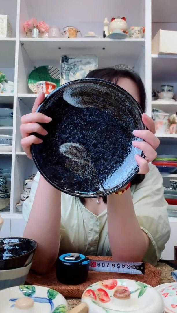 陶瓷美浓烧明世荒刷毛小盘19.5cm