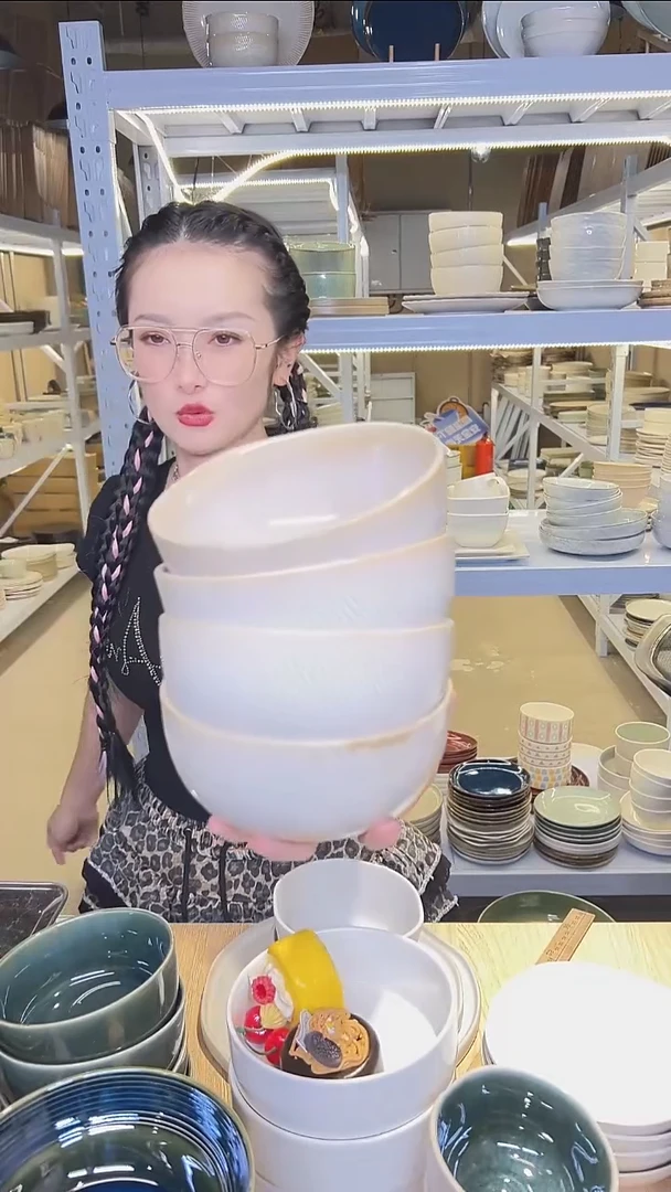 瓷151外贸尾货高温釉下彩陶瓷餐具默认微瑕