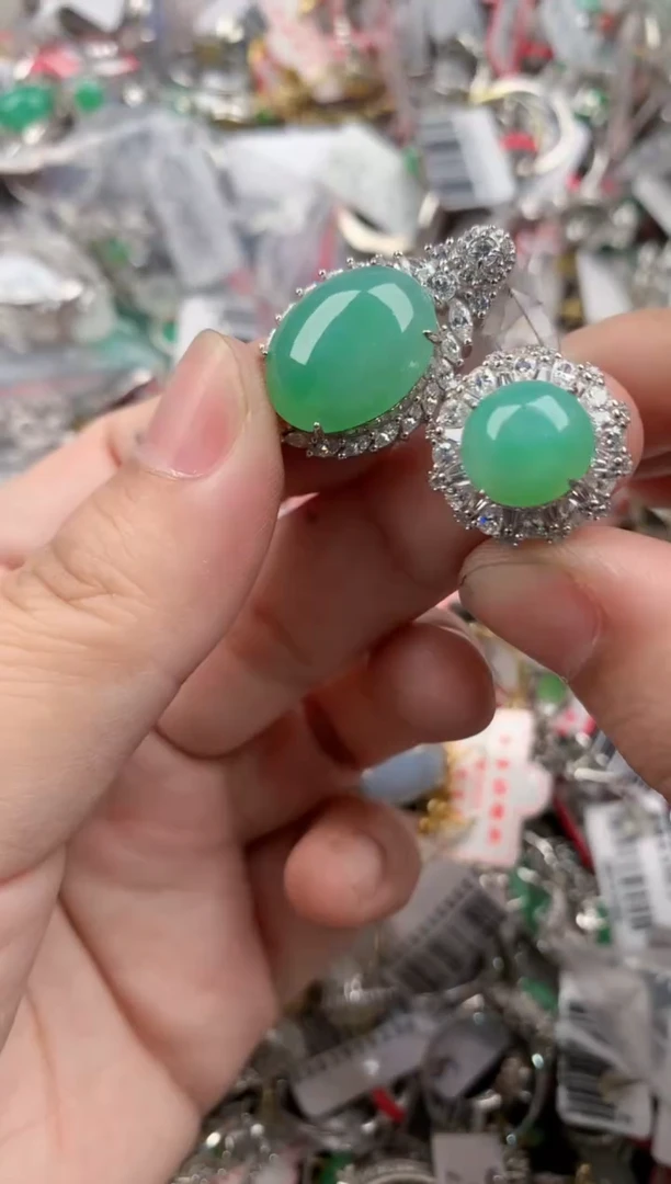 银S925镶嵌戒指翡翠444   9