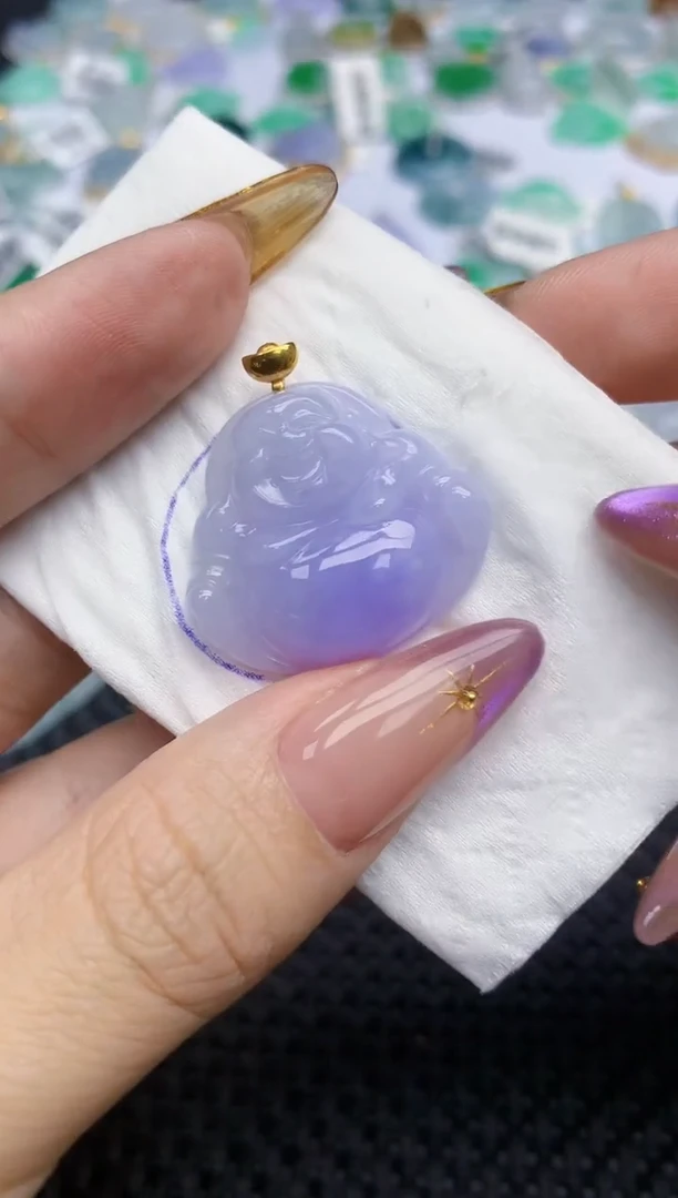 翡翠18K金镶嵌颈饰514   天然翡翠A货