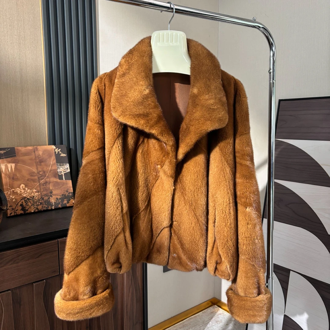 GeSaiNi新款小个子慵懒风阔版短款水貂女短二小母貂宝嘉美女