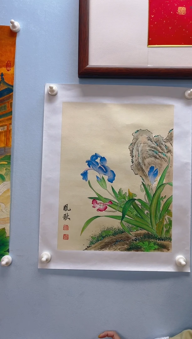 国画M***m凤秋老师兰花题材