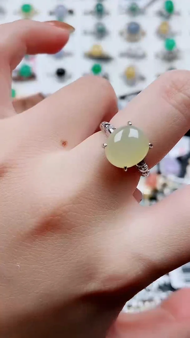 银S925镶嵌戒指翡翠32