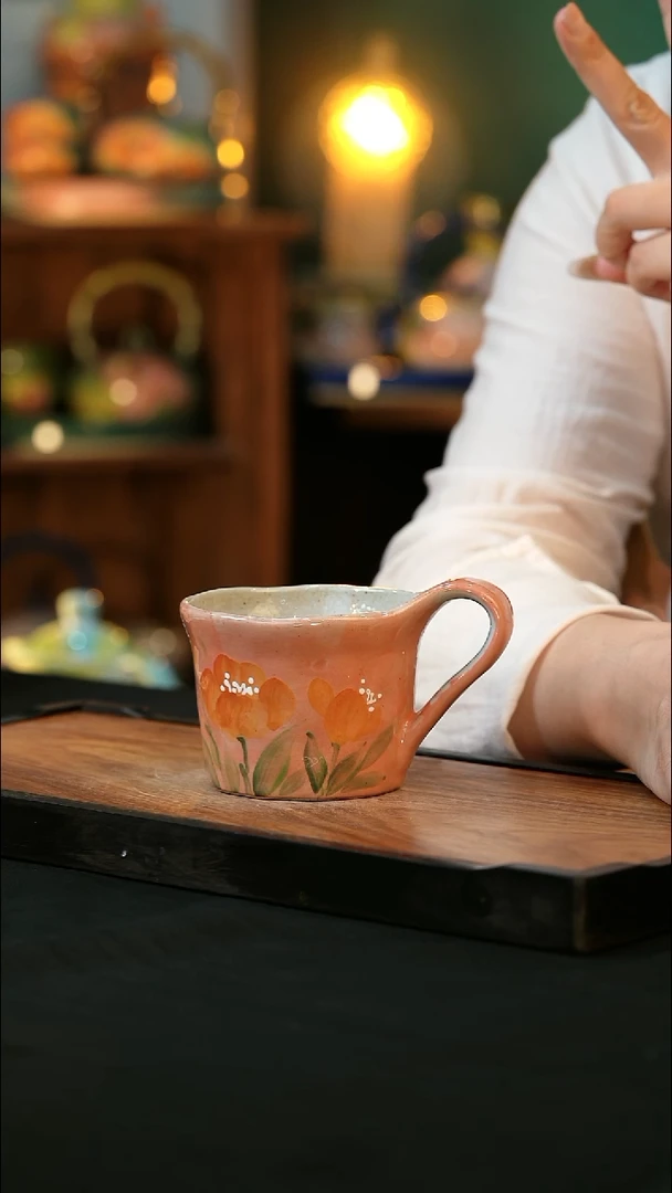 杯手绘心瓷陶瓷浮力