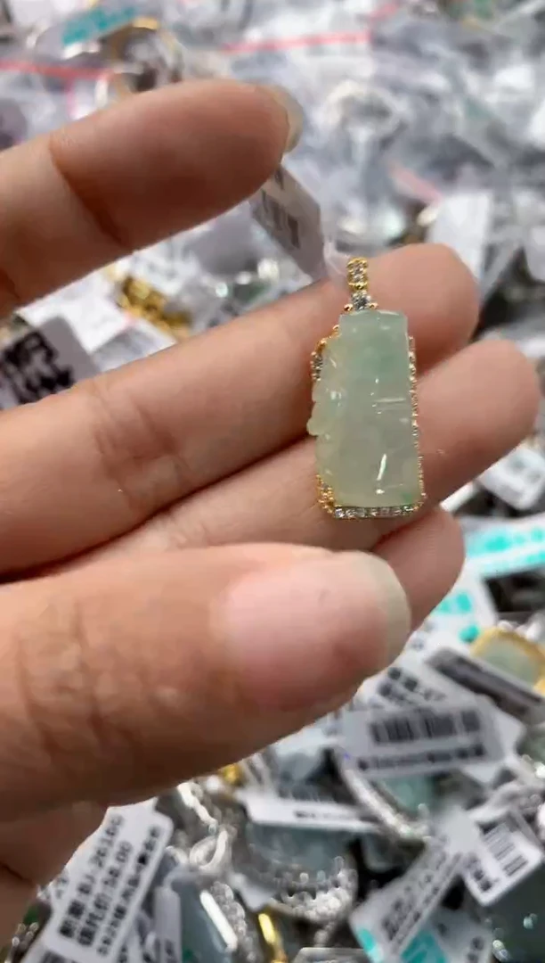银S925镶嵌戒指翡翠222     5