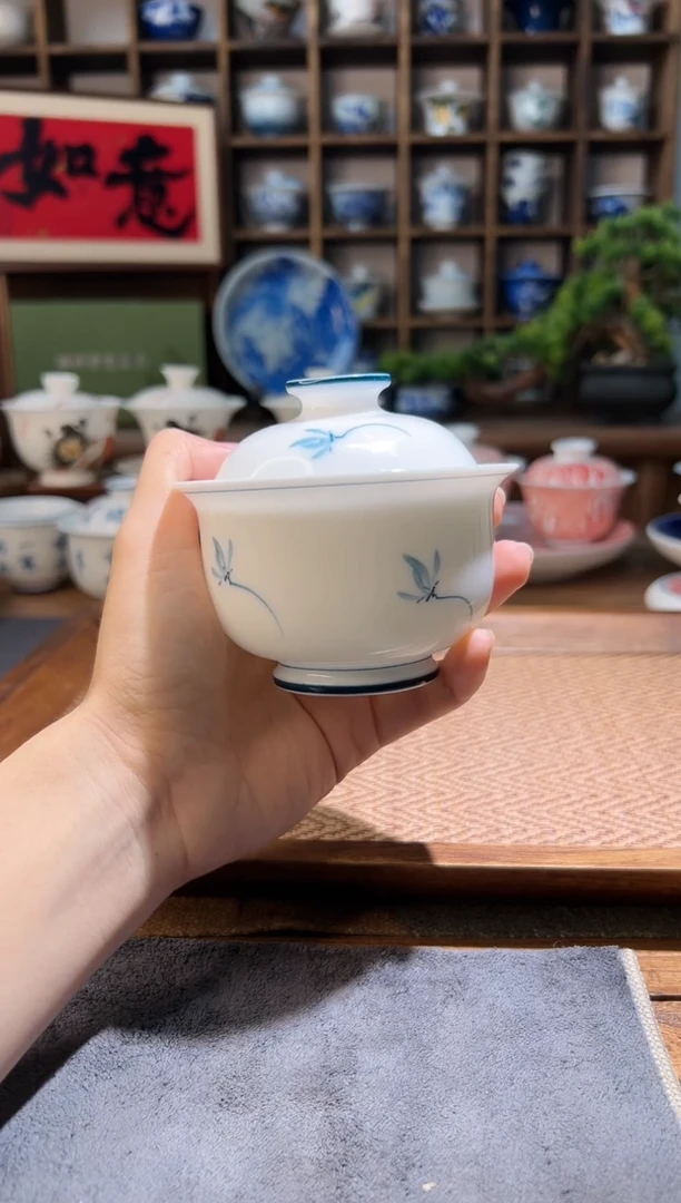 160cc左右-布袋玉兰花盖碗