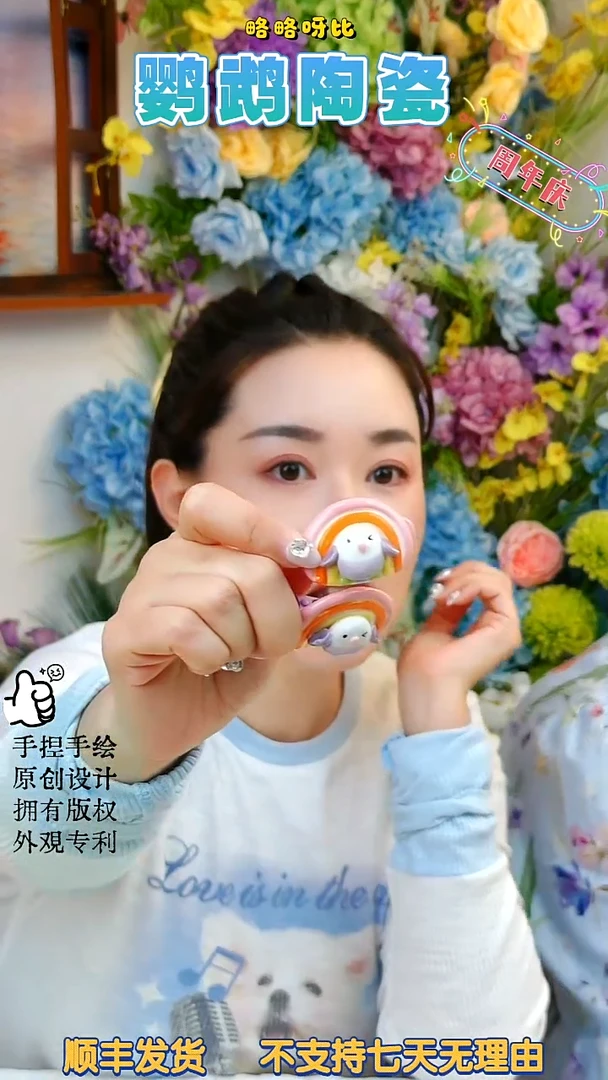 陶瓷紫依莎彩虹发夹