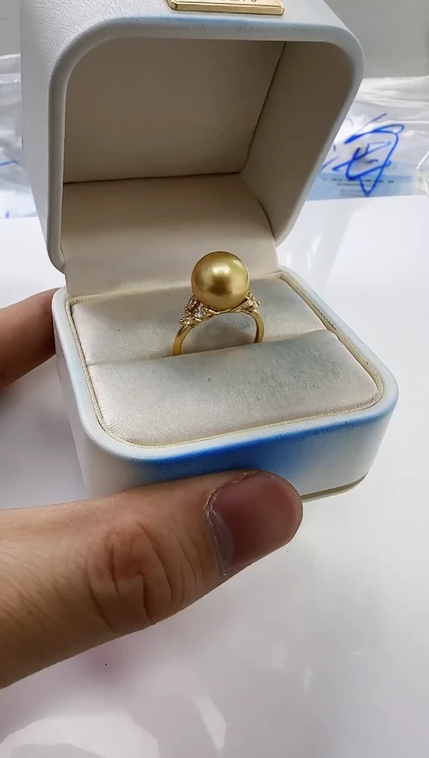 【闪购商品】海水珍珠DA银S925镶嵌j207 金珠戒指11