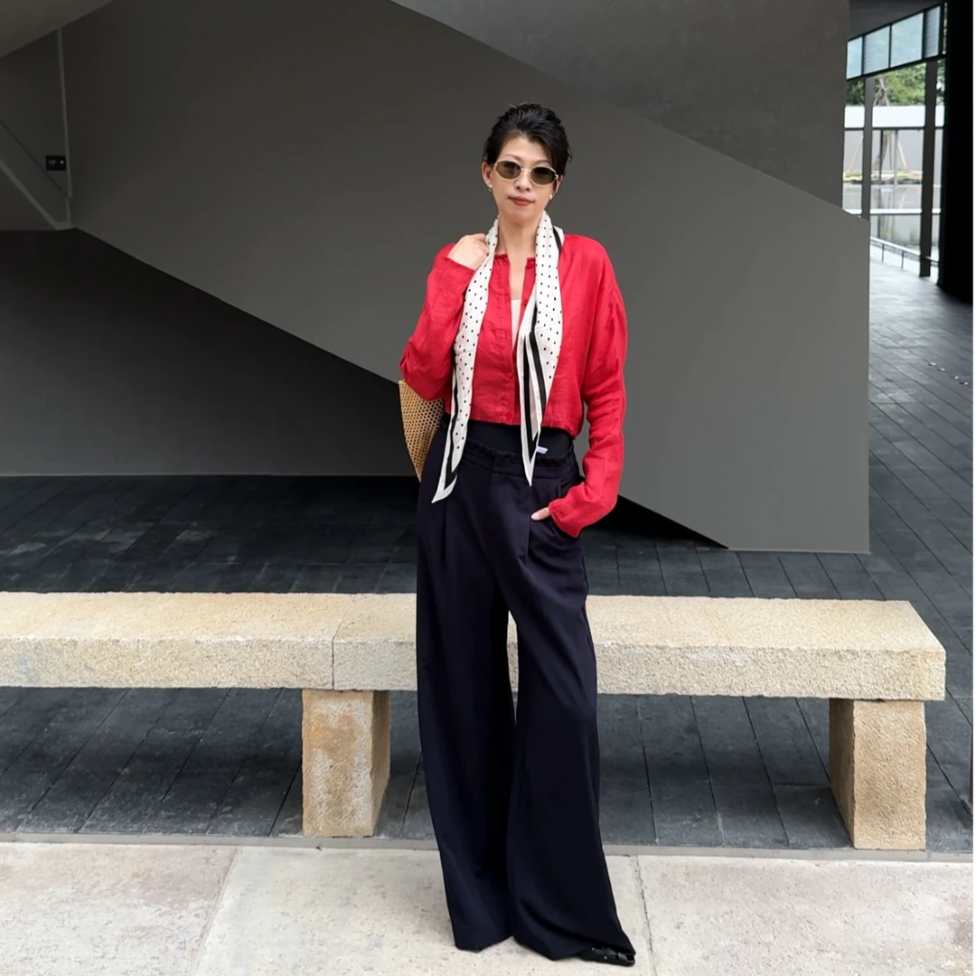 【丹霞】2025SS夏季100苎麻薄款透气蝙蝠袖斜纹衫-XNN2025109