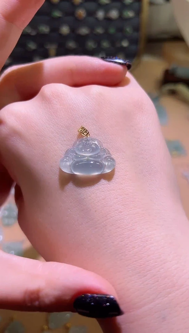 【闪购商品】翡翠颈饰18K金镶嵌佛公