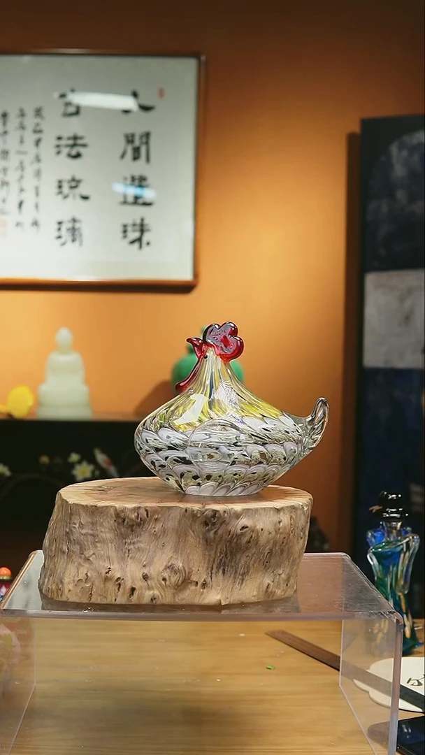 手工艺品琉璃母鸡琉璃摆件