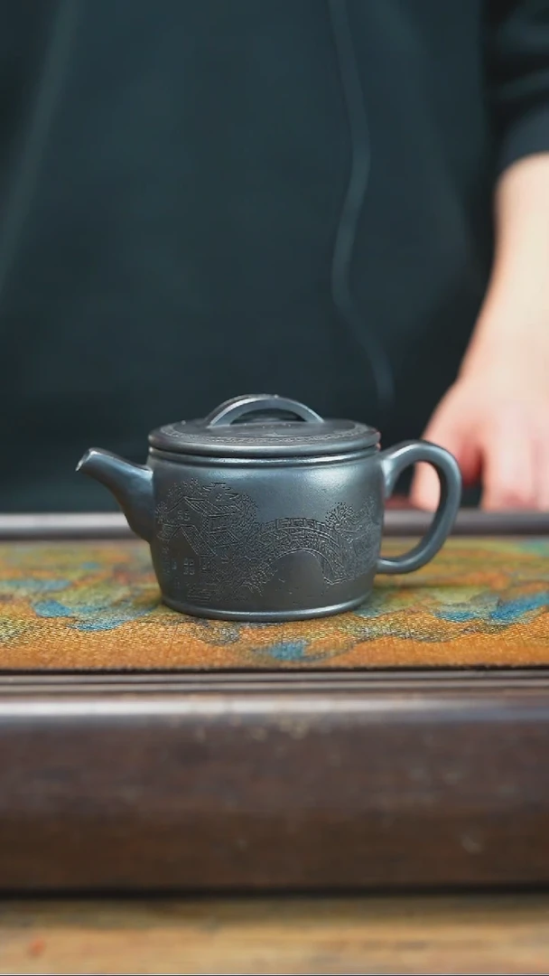 【闪购商品】紫砂茶杯3.7 玄铁石黄 汉瓦壶