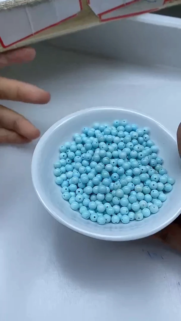 手饰玛瑙未镶嵌B1808蓝 白 淞4mm50颗10元