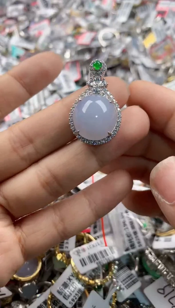 银S925镶嵌戒指翡翠333---7