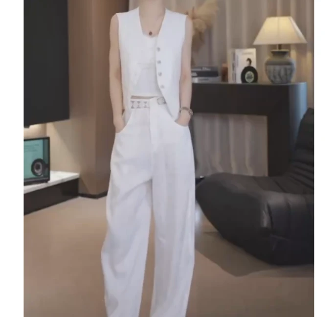 2025夏季新款网红同款洋气减龄气质休闲百搭马甲裤子珍惜roc