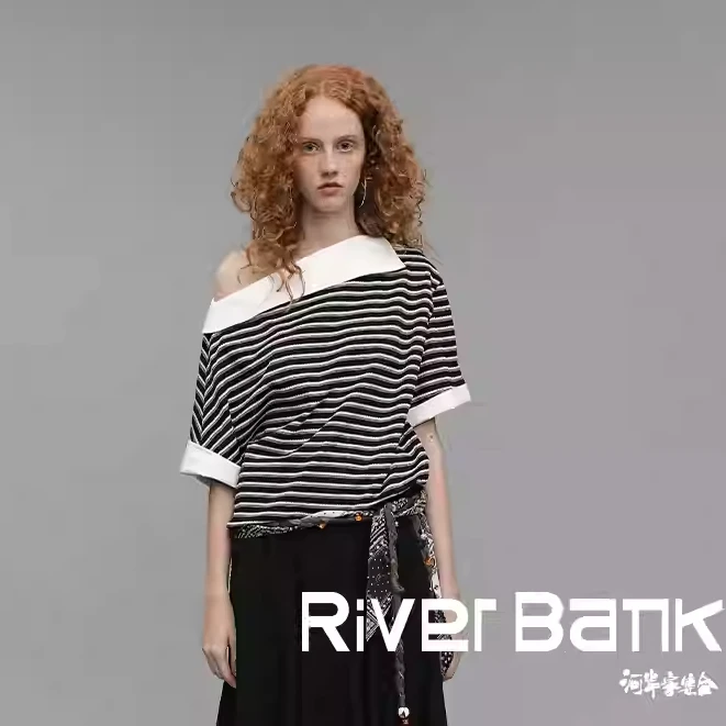 河岸家买手店设计师Vena label假两件不对称短袖T恤女25春