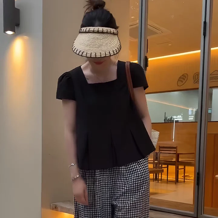 【福利清完下】夏季时尚减龄方领气质娃娃衫