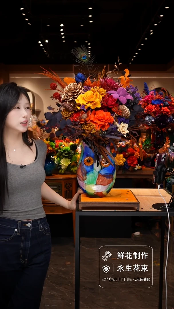 琉璃手工艺品手工花器花束空运包邮送货上门-以图片为准