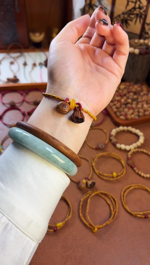 手串桃核古桃坊 竹节单圈福气连连