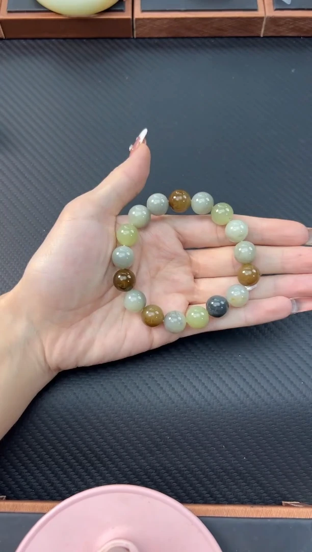 【闪购商品】和田玉手串未镶嵌若羌微色差卡12多宝手串