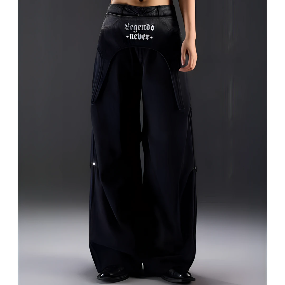 长裤中腰个性时尚牛仔裤