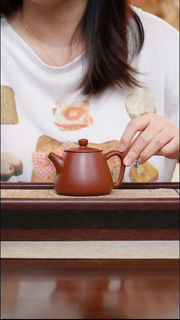 朱泥高石瓢200cc宜兴手工紫砂壶