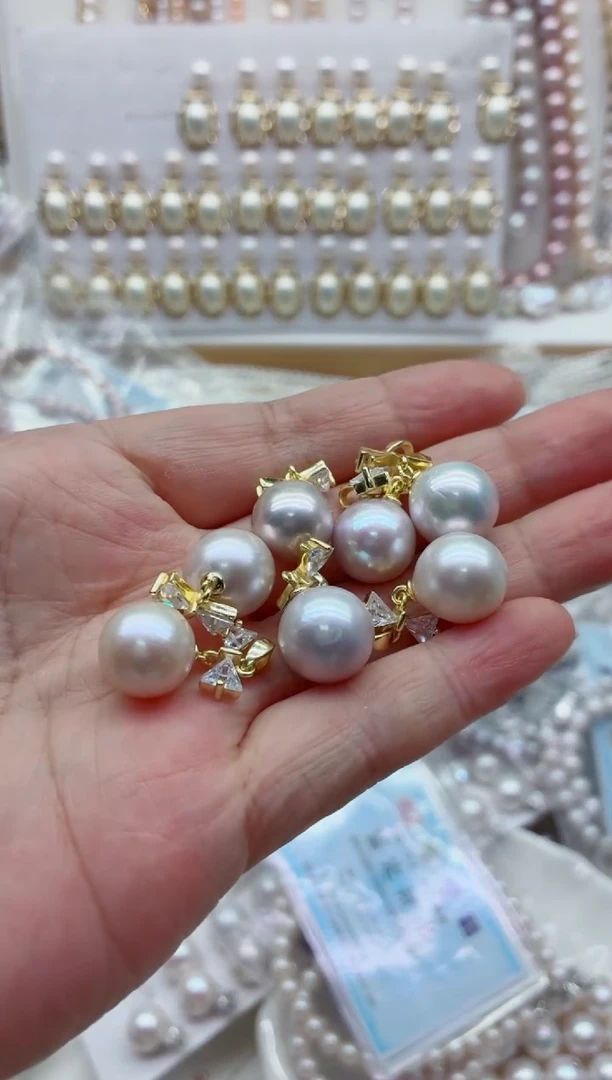 淡水珍珠银S925镶嵌吊坠(不含链)多样性发其一，非无暇