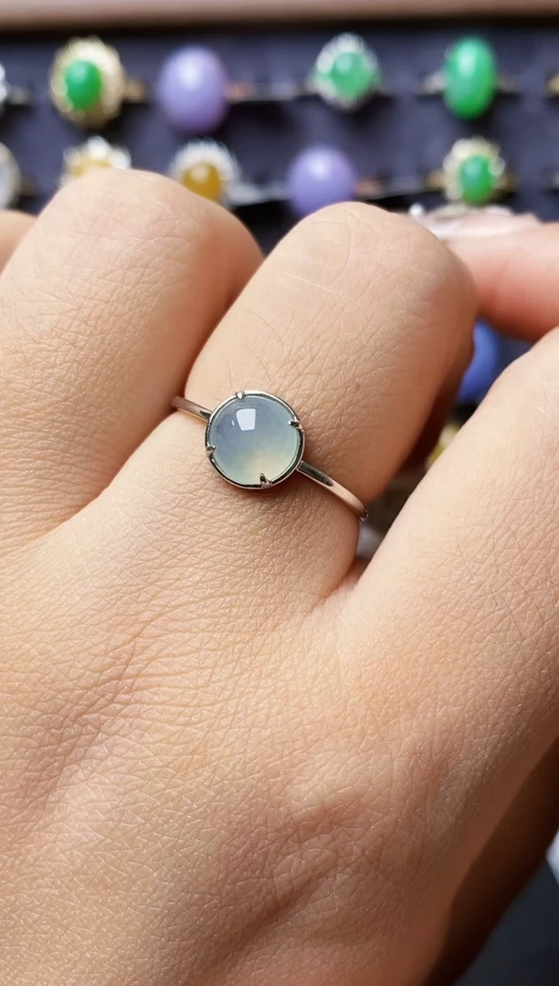 银S925镶嵌戒指翡翠1491