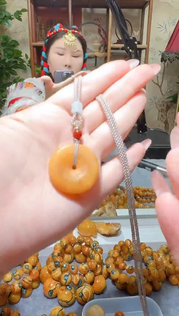 蜜蜡颈饰未镶嵌876天然蜜蜡珠宝奇石全都保真