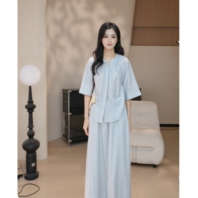 Basic House/百家好25夏季休闲宽松凉感出游时尚设计师套装HS