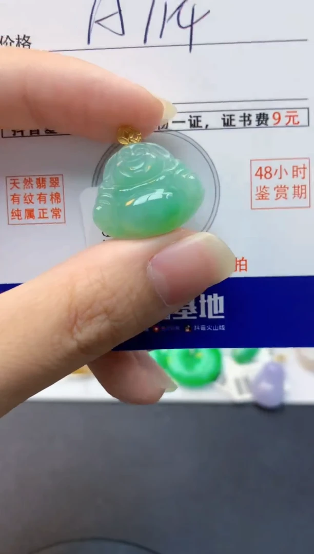 颈饰18K金镶嵌翡翠天然缅甸A货翡翠