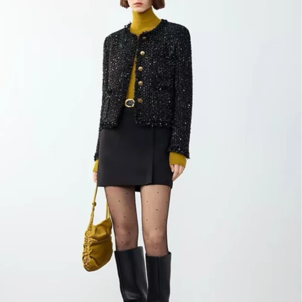 24年秋冬新款时尚百搭重工小香风外套wt002代（H24YD1321-110）