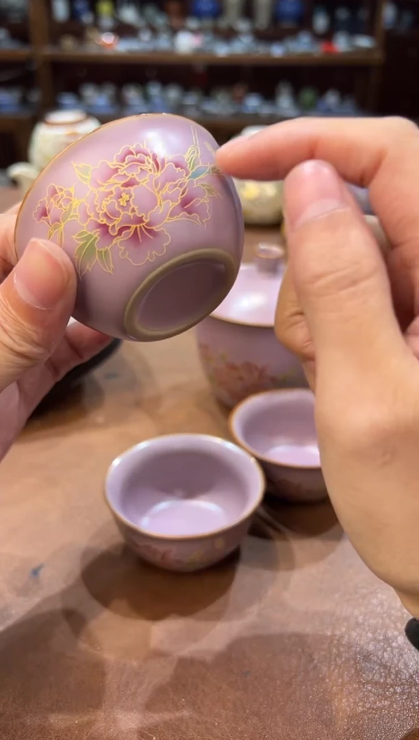 真的很便宜超好看会开片的旅行茶具