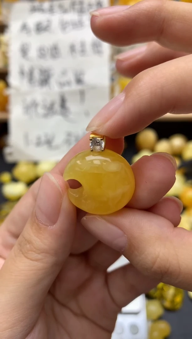 琥珀银S925镶嵌珠宝奇石145琥珀蜜蜡微瑕