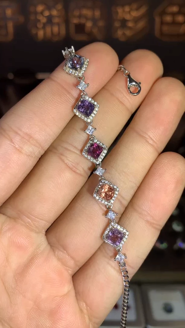 【闪购商品】尖晶石手链银S925镶嵌天然