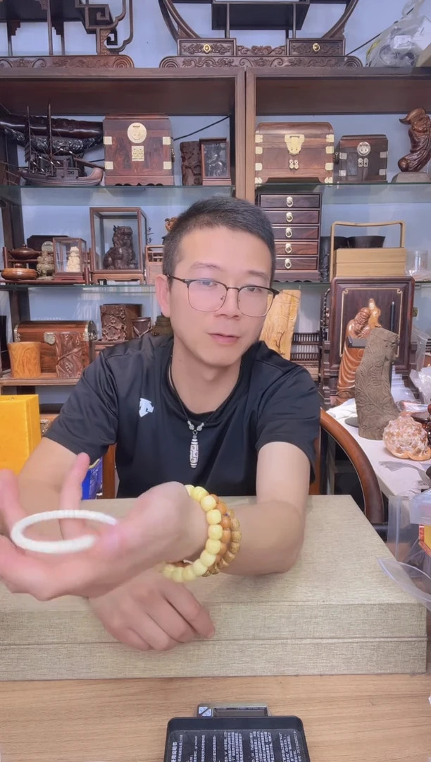 乌木类书架749猛犸药片单圈手串