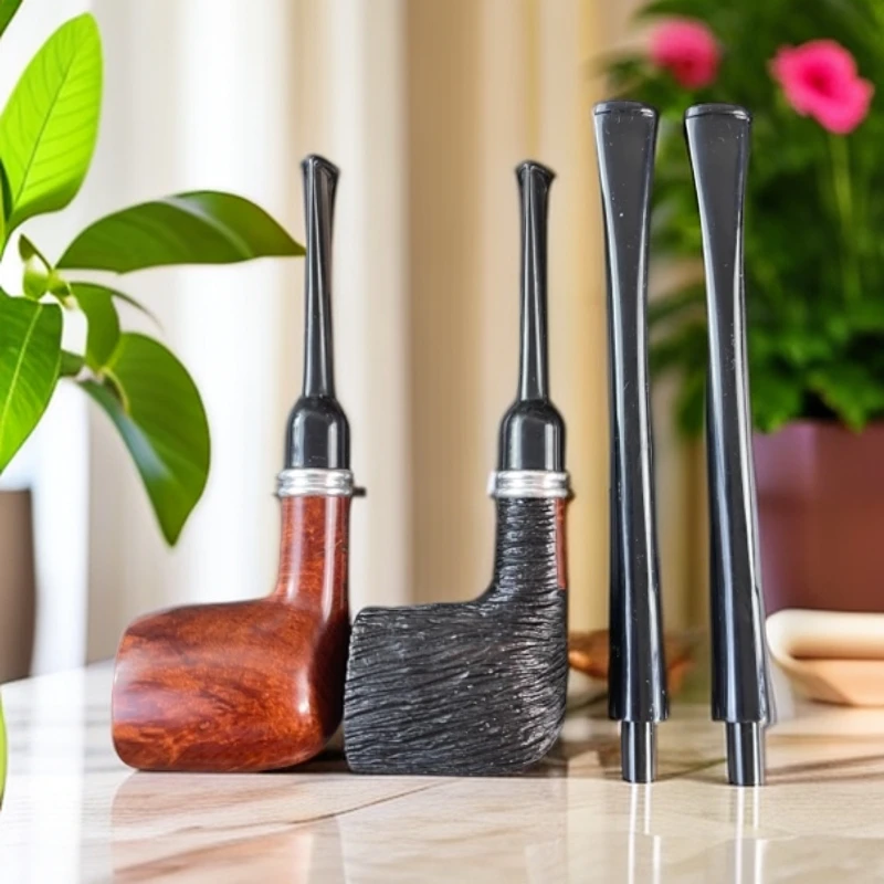 石楠木三毫米中号撞球一斗双嘴烟斗烟斗石楠木3MM石楠木烟斗