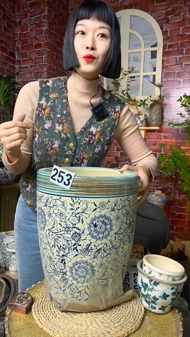 【闪购商品】陶瓷微瑕花盆高35.5cm内口25.5cm