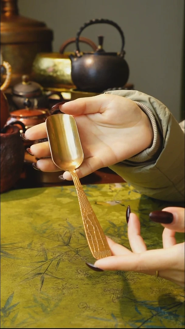 纯紫铜原色取茶勺