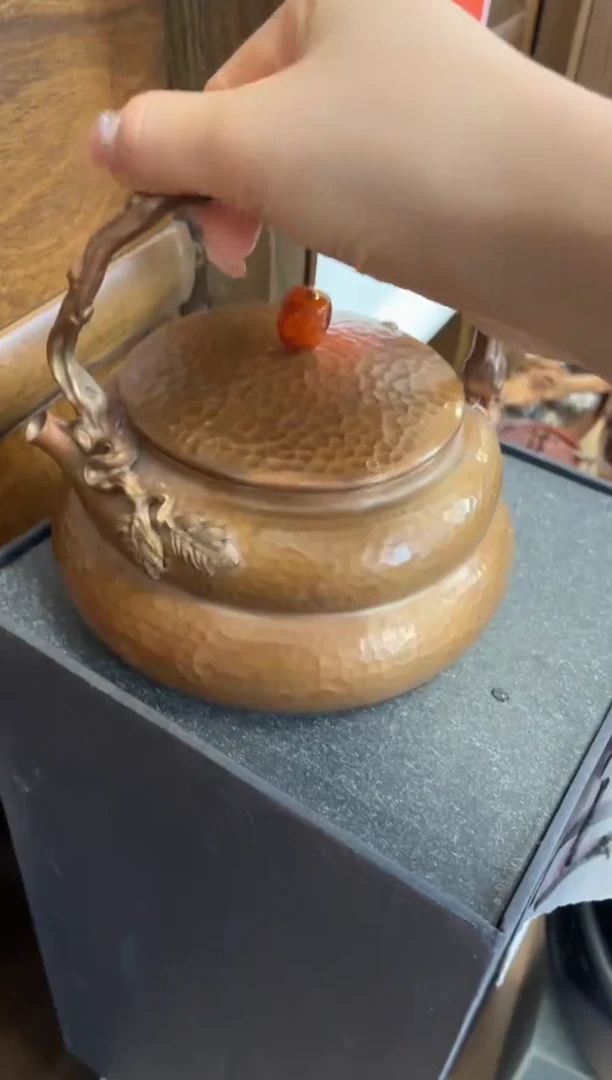 包浆色紫铜葫芦提梁壶