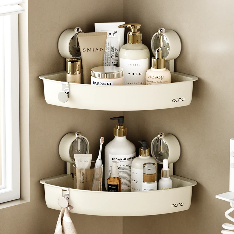 吸盘卫生间置物架浴室洗漱台洗手台收纳洗手间转角厕所架子三角架