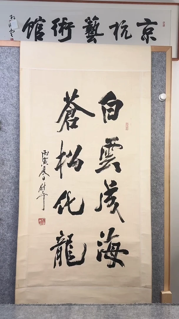 书法张*军尉tc老师 白云成海书法 立轴