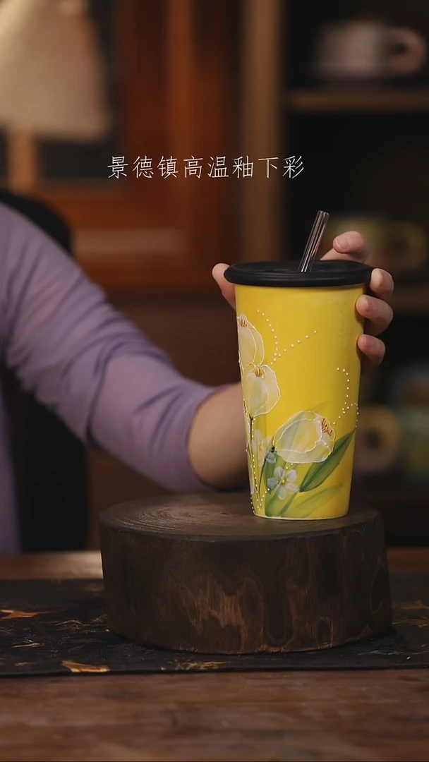 陶瓷景德镇高温釉下手绘陶瓷@L456@