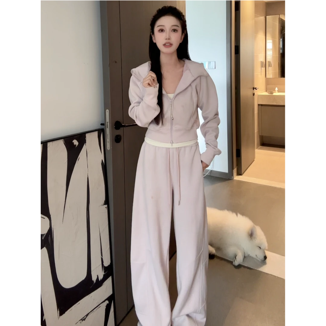 秋冬新款网红爆款时尚卫衣套装气质百搭休闲运动套装女25802