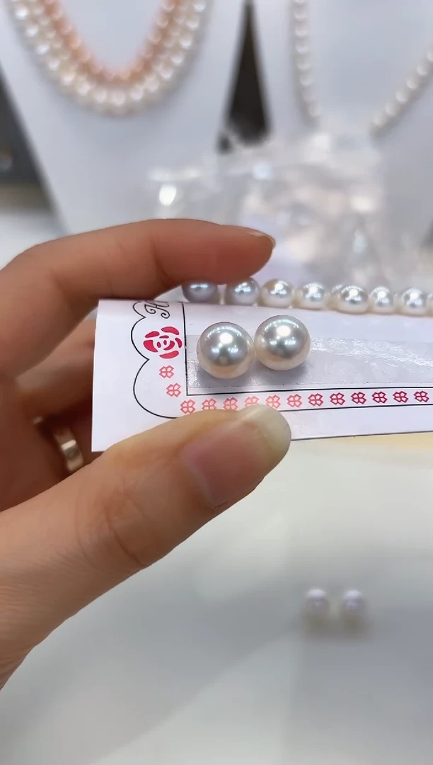 【闪购商品】淡水珍珠耳饰银S925镶嵌9.5-10mm