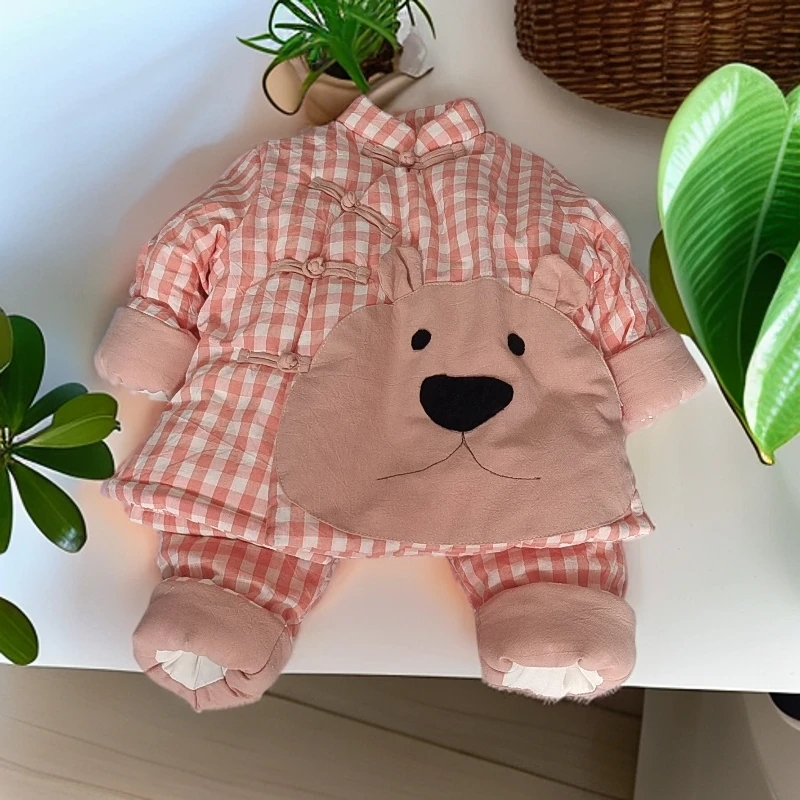 民族风纯棉  加绒加厚婴儿手工棉衣，儿童棉衣套装棉袄棉服