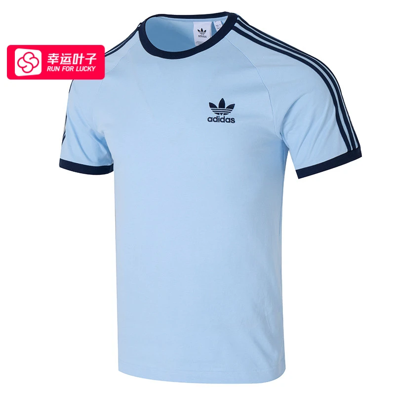 adidas阿迪达斯三叶草短袖T恤男2025新款圆领休闲修身半袖 JN7018