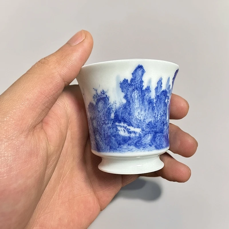 【物道堂】精工山水溪山无尽图小品茗杯 陶瓷