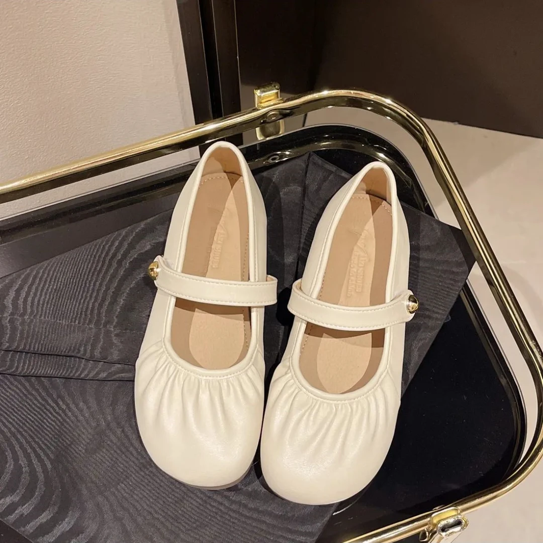 【林先生】2025春秋新款浅口单鞋温柔软底圆头奶奶鞋豆豆鞋 235