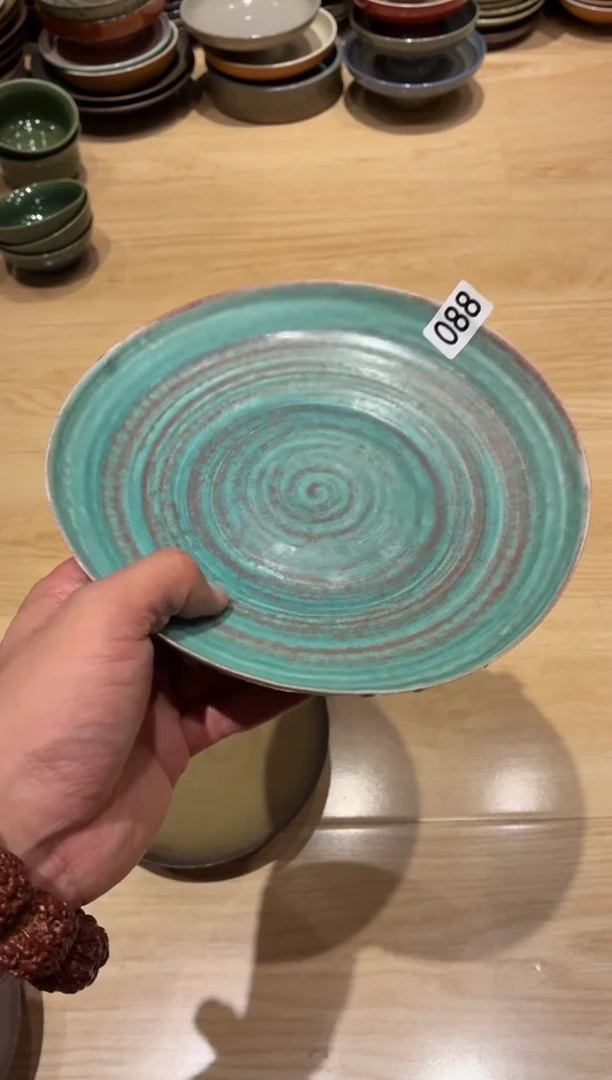 瓷片卿*久88微瑕苏打蓝异形盘1个